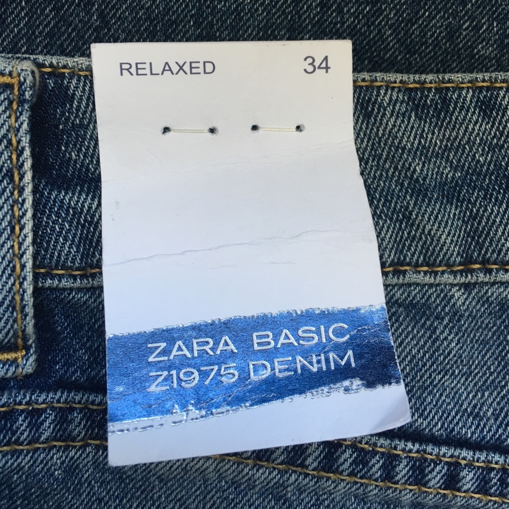 Zara Z1975 Denim Sequins Rose Patch Jeans - Sz. 2 - Picture 6 of 8